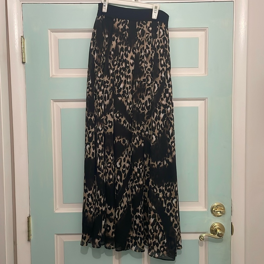 White House Black Market Animal Print Maxi Skirt